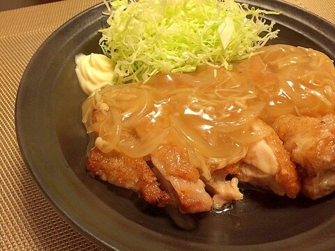 カリカリ鶏肉の生姜焼きあんかけ